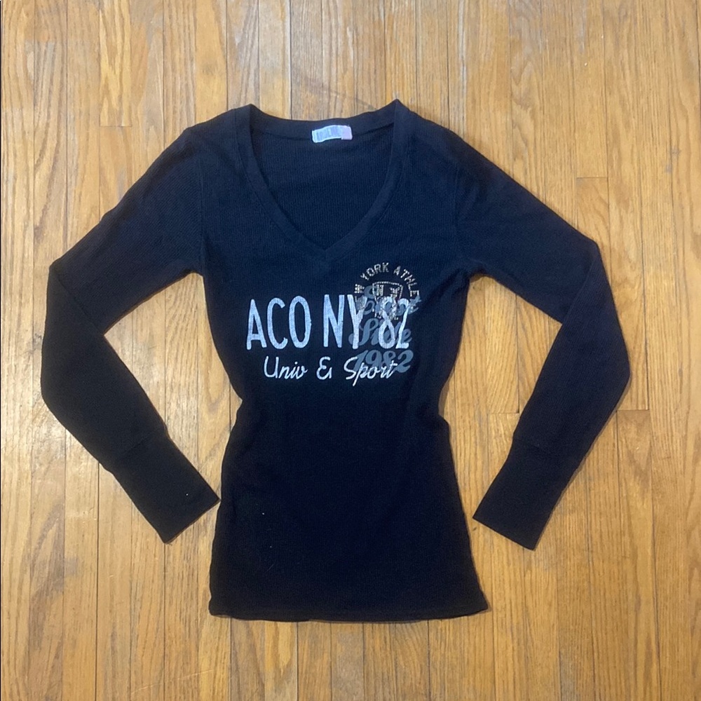 Ardene Black Waffle Knit Top